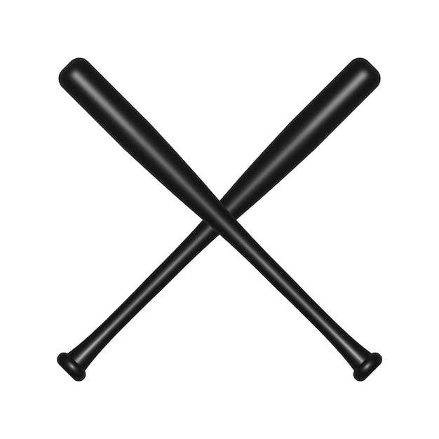 vector black metallic baseball bats