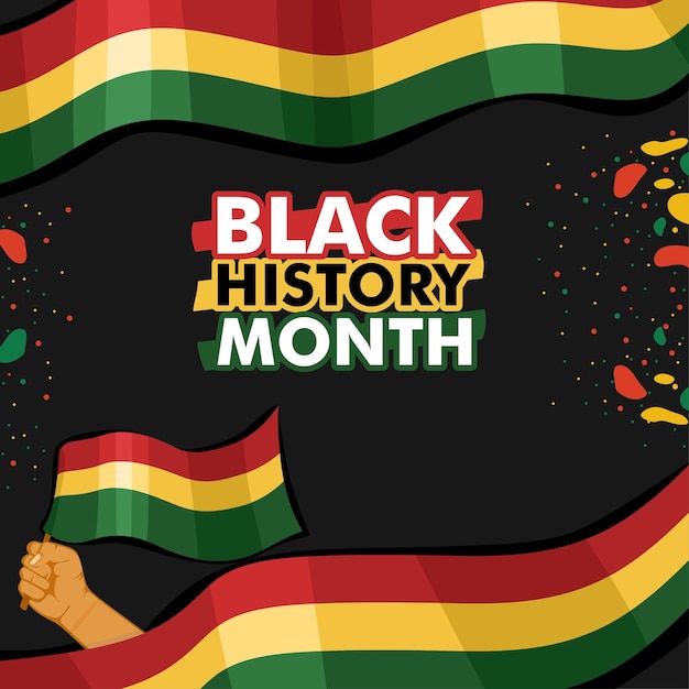 vector black month history design background in flat design