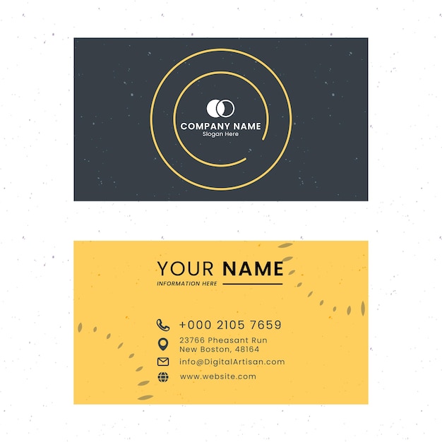 Vector vector black and orange business card design template