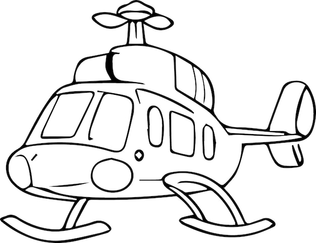 Vector vector black outline vector helicoptor 2