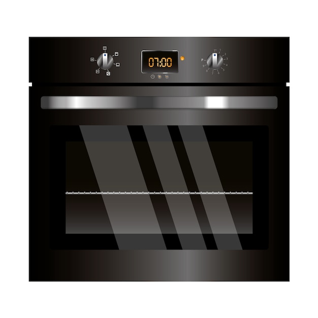 Vector black oven