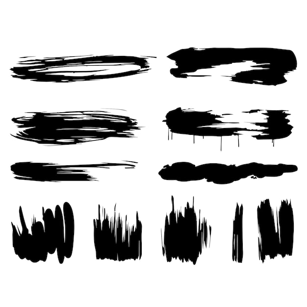 Vector black paint ink brush stroke brush line or texture ink brush stroke vector