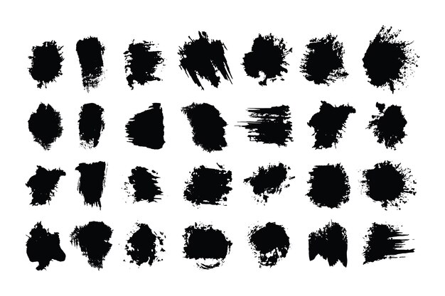 Vector black paint ink brush stroke brush line or texture