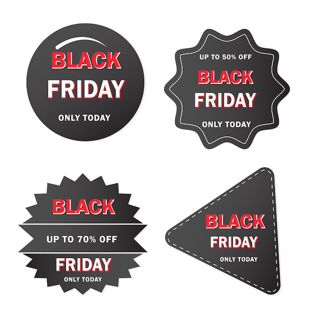 vector black price label of labels black friday collections