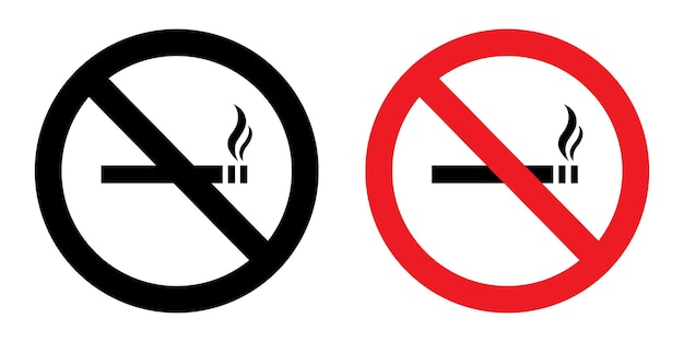 Vector vector black and red no smoking signs