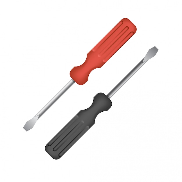 Vector Black and Red Screwdriver