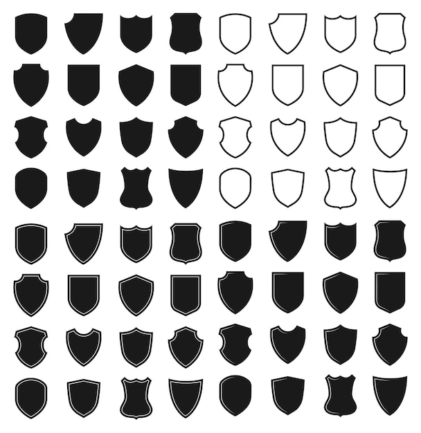 Vector vector black shields icon collection