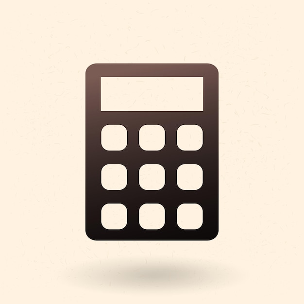 Vector Black Silhouette Icon Calculator