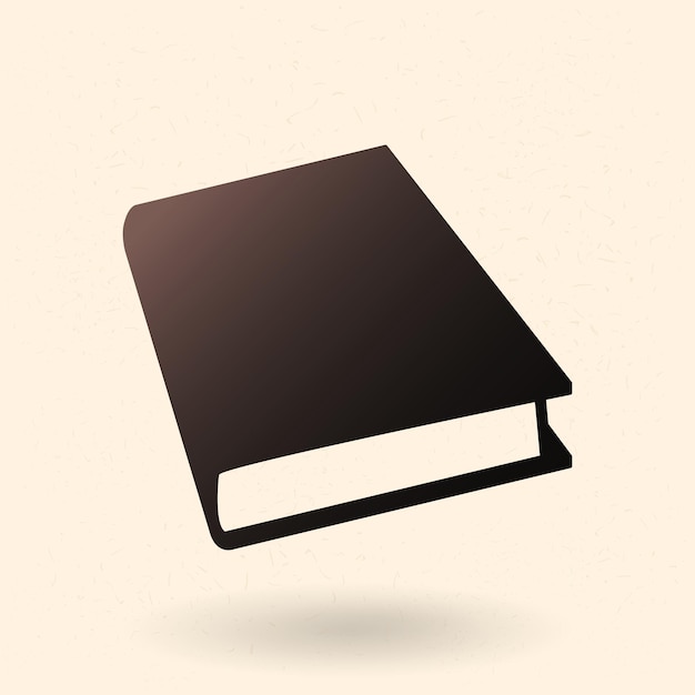 Vector Black Silhouette Icon Closed Book