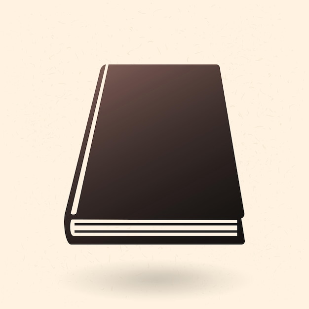 Vector Black Silhouette Icon Closed Book