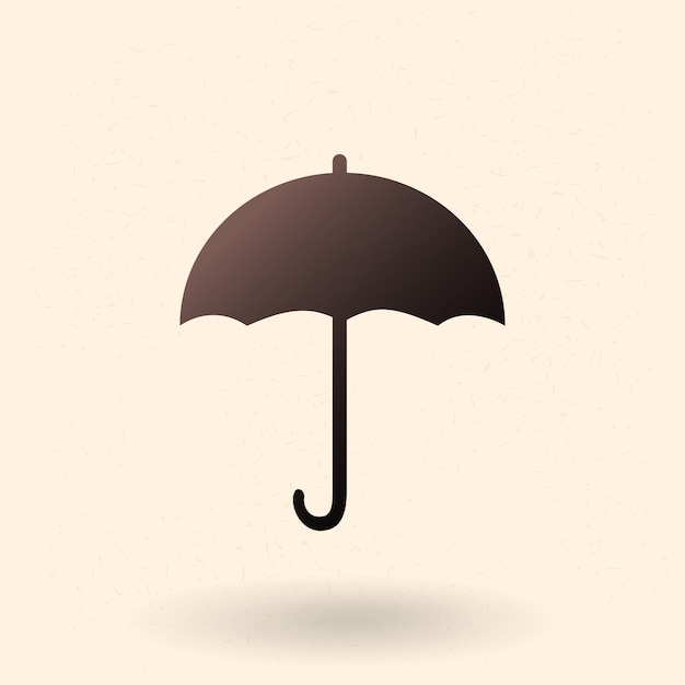 Vector Black Silhouette Icon Umbrella