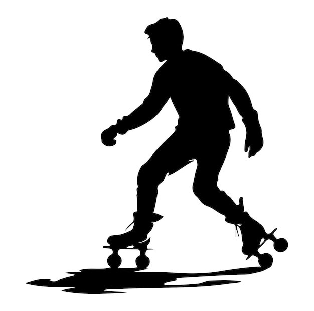 Vector vector black silhouettes of skateboarders