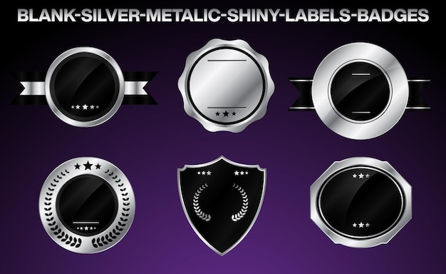 Vector black and silver premium vintage badge and labels collection