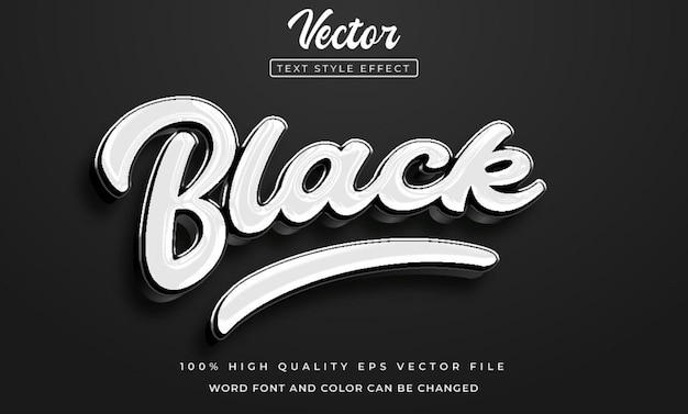 Vector black text style effect