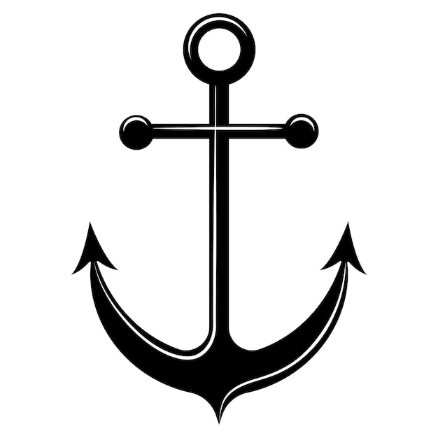 Vector vector black and white anchor icon