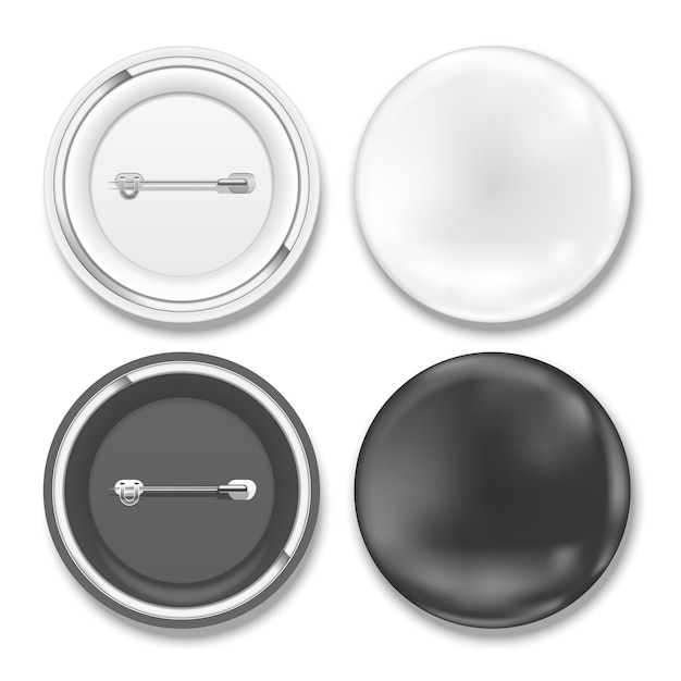 Vector black and white badges