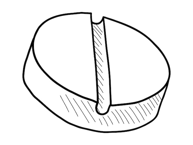 VECTOR BLACK AND WHITE CONTOUR ILLUSTRATION OF BIRTH CONTROL PILLS