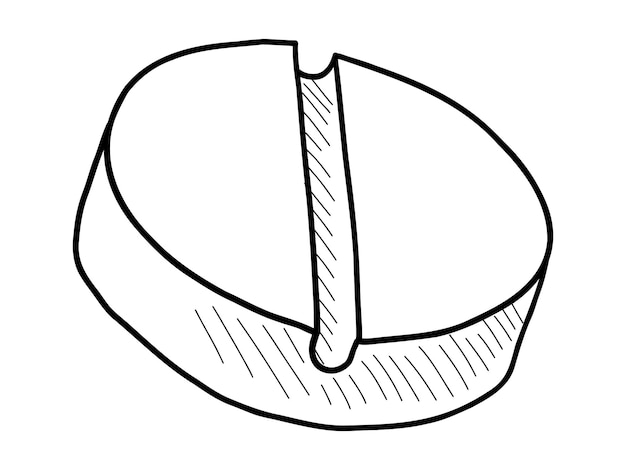 避妊薬のベクトル黒と白の輪郭図