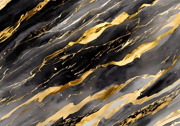 Vector vector black white gold marble painting watercolor background