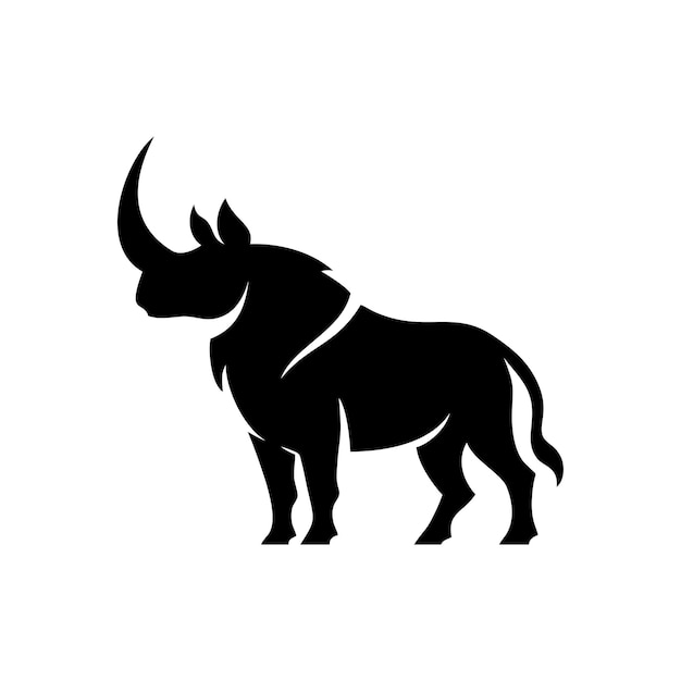 Vector vector a black and white logo of a rhino