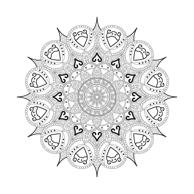 Vector black and white mandala isolated on white Hand drawn vector circular pattern decorative elements