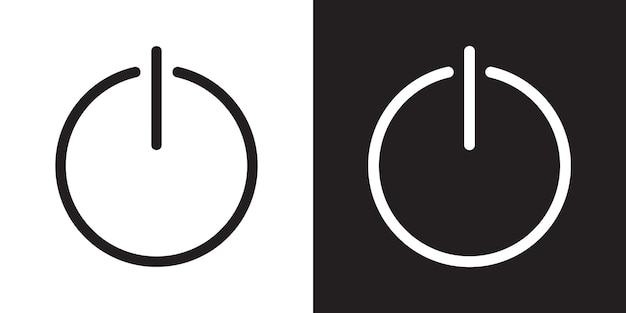 vector black and white power icons