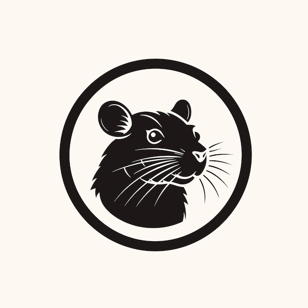 Vector vector of a black and white rat in a circle representing a vector icon