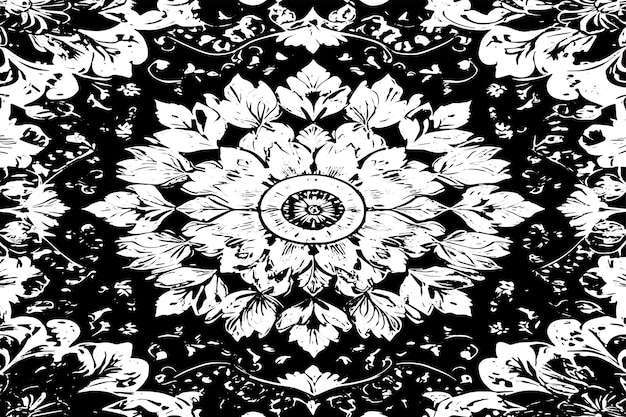 vector of black and white seamless pattern of luxury carpet monochrome texture for background