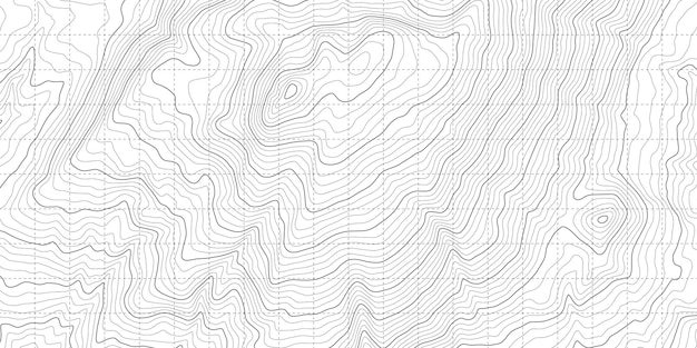 Vector vector black white topographic contour outline map abstract wide background