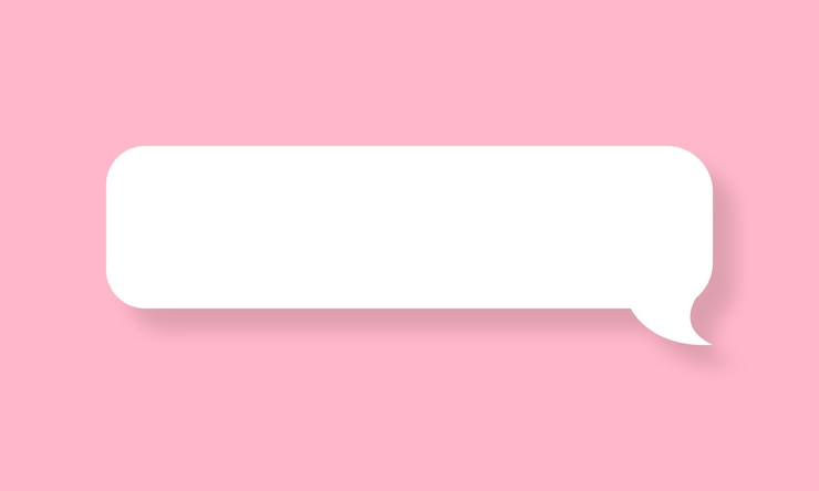 Vector vector blanco witte spraak bubble pin geïsoleerd op roze achtergrond