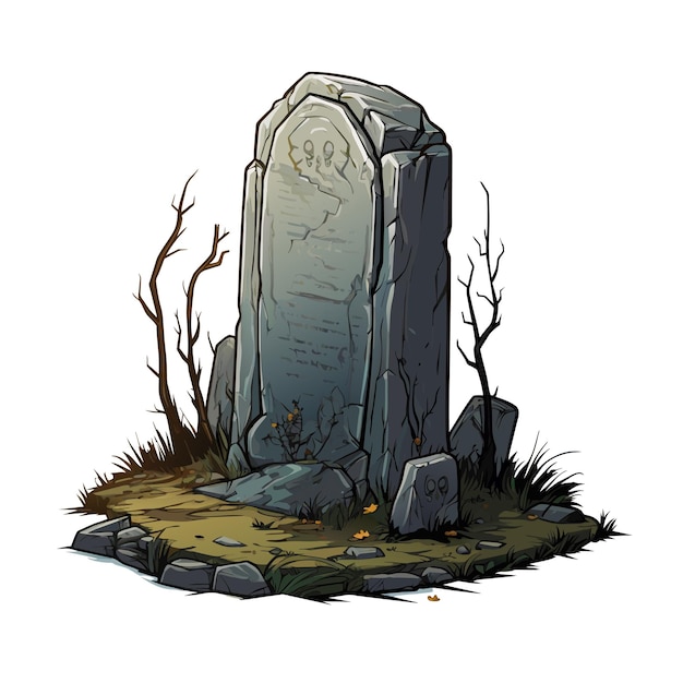 vector blank gravestone memorial tombstone halloween headstone vector illustration on white background