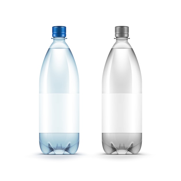 vector blank plastic blue water bottle isolated