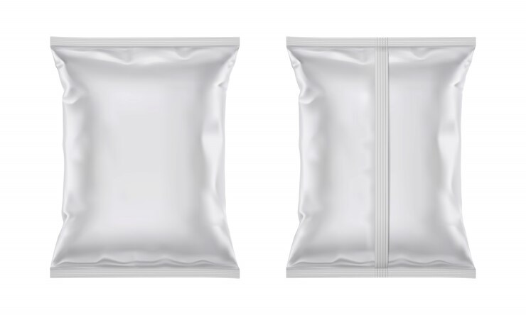 Vector vector blank plastic foil bag for packaging design