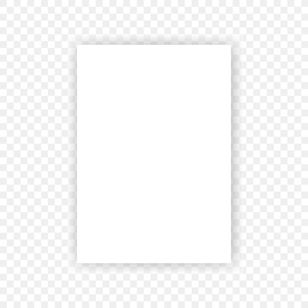 Vector blank white paper C4 envelope with transparent background