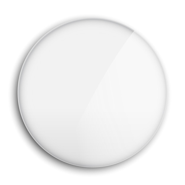 Vector vector blank white pin button mockup isolated on background