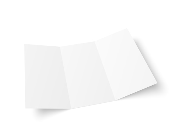 Vector vector blank white trifold booklet opened