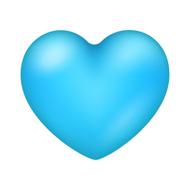 Vector vector blauw hart liefdesvorm geïsoleerd op witte achtergrond