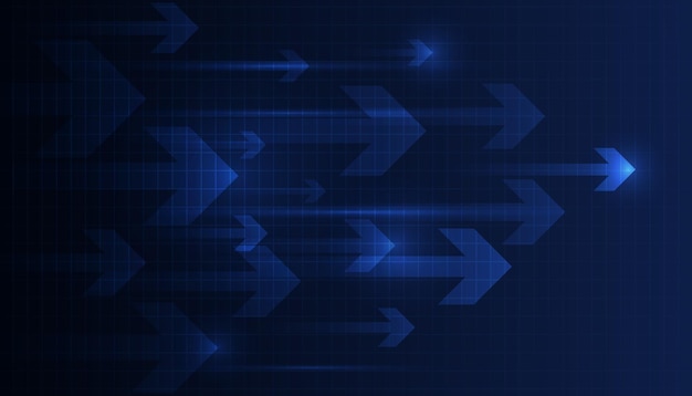 vector blauw licht pijl beweging tech achtergrond