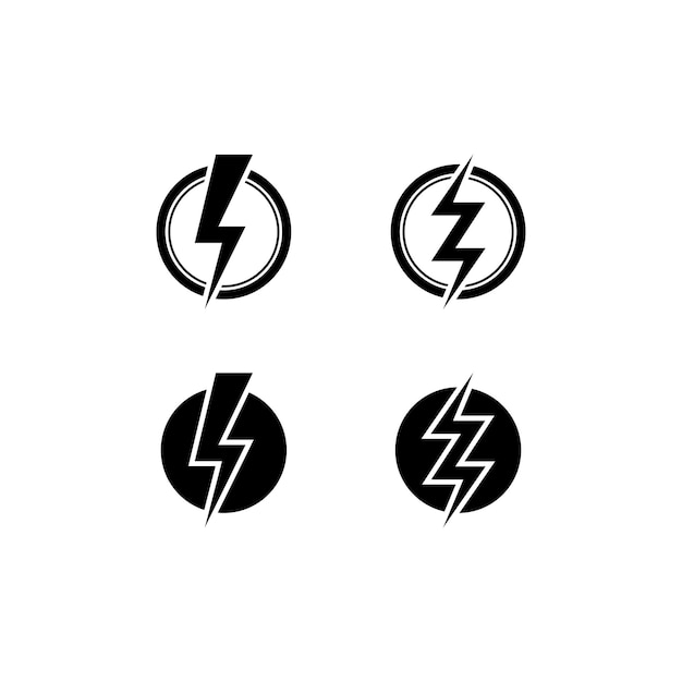 Vector bliksemschicht in cirkel pictogrammenset illustratie