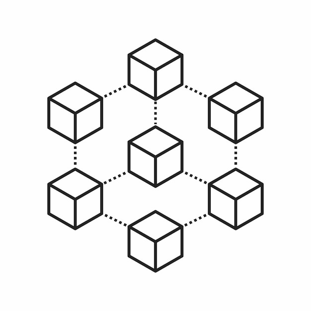 Vector blockchains icon on white background