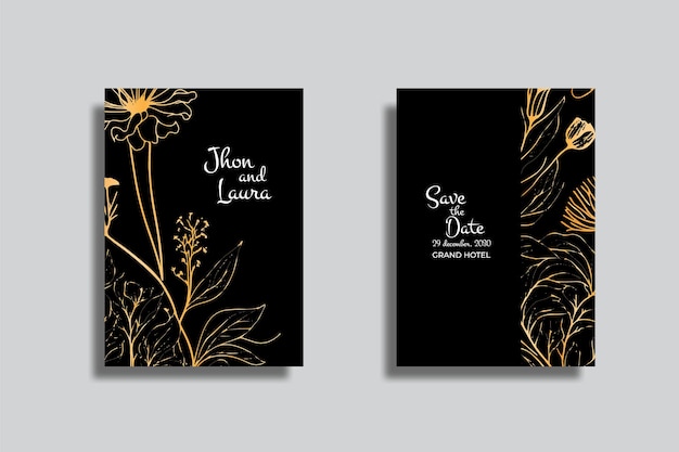 vector bloemen bruiloft uitnodigingskaart ontwerp