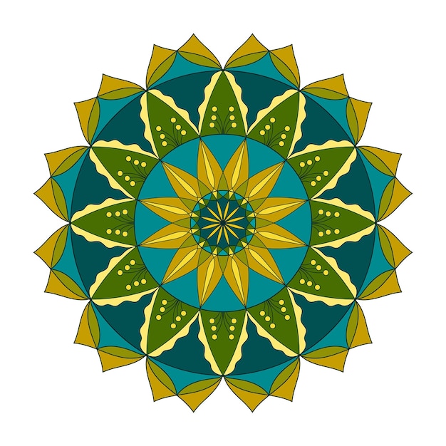 Vector bloemenmandala gekleurd rond patroon in etnische stammenstijl Decoratieve mooie ornament