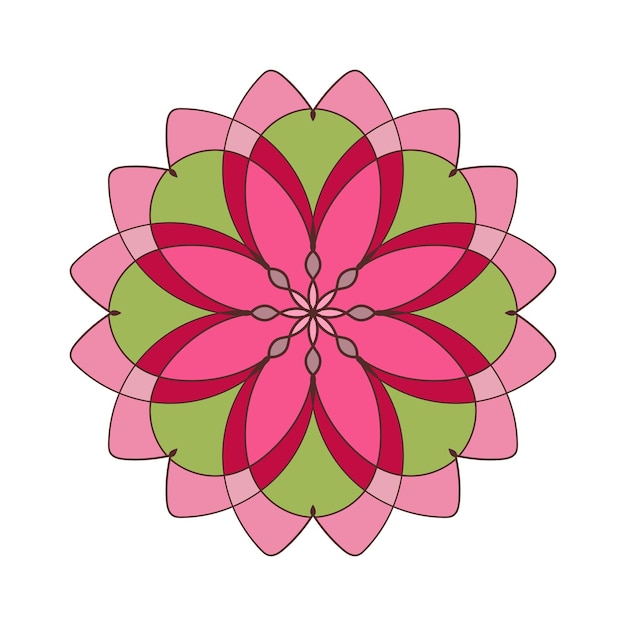 Vector bloemenmandala gekleurd rond patroon in etnische stammenstijl Decoratieve mooie ornament