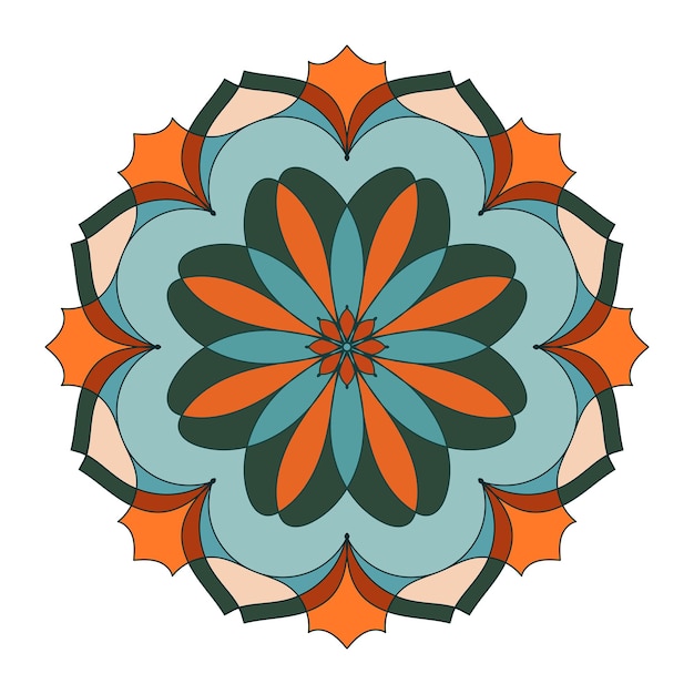 Vector bloemenmandala gekleurd rond patroon in etnische stammenstijl Decoratieve mooie ornament