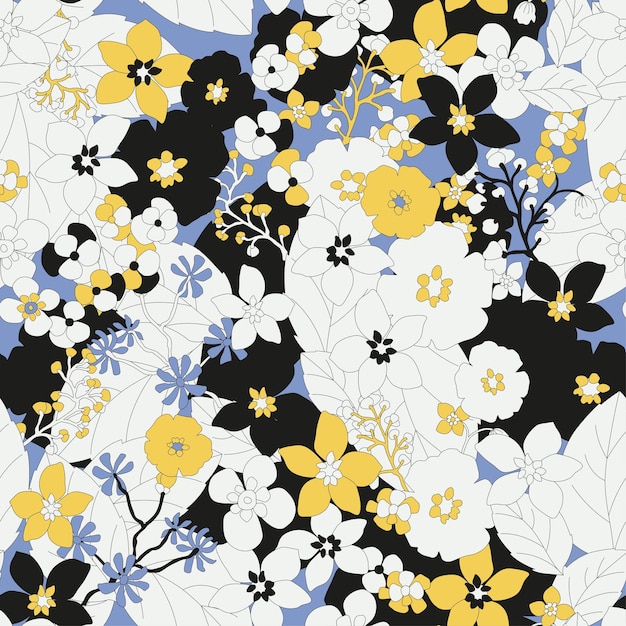 Vector bloemenstructuurpatroon Bloemmotief Naadloos patroon kan worden gebruikt voor behang