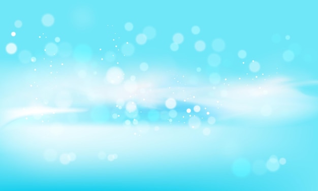 Vector vector blue background with glowing sparkle bokeh