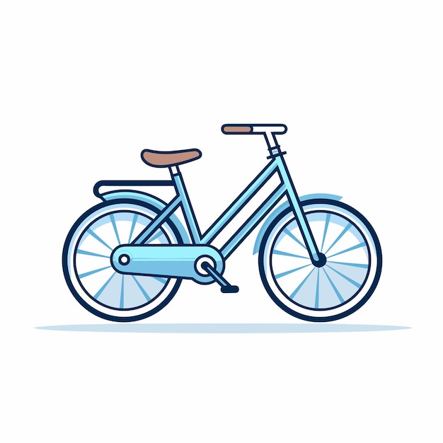 Vector of a blue bicycle icon with a brown seat on a white background