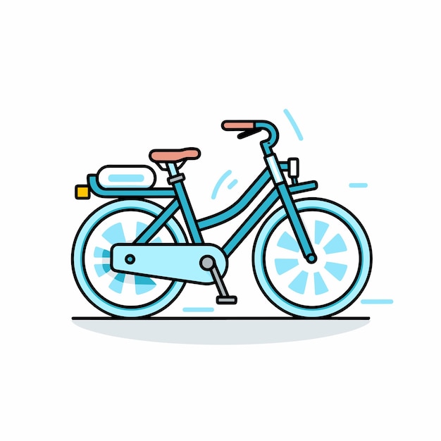 Vector of a blue bicycle with a front basket