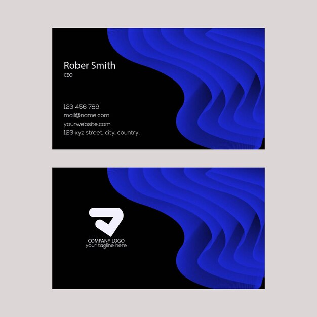 Vector vector blue and black business card