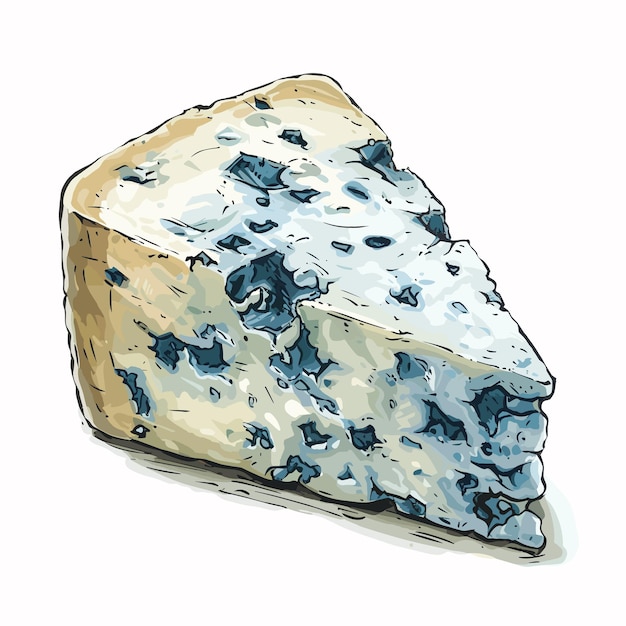 vector blue cheese on white background Generative AI
